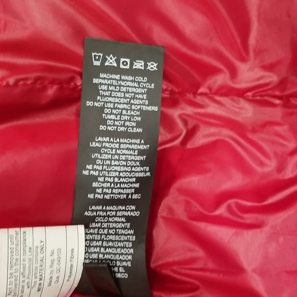 NEW! Karl Lagerfeld Faux Fur Collar Short Black Puffer Jacket Size Small - Picture 7 of 10